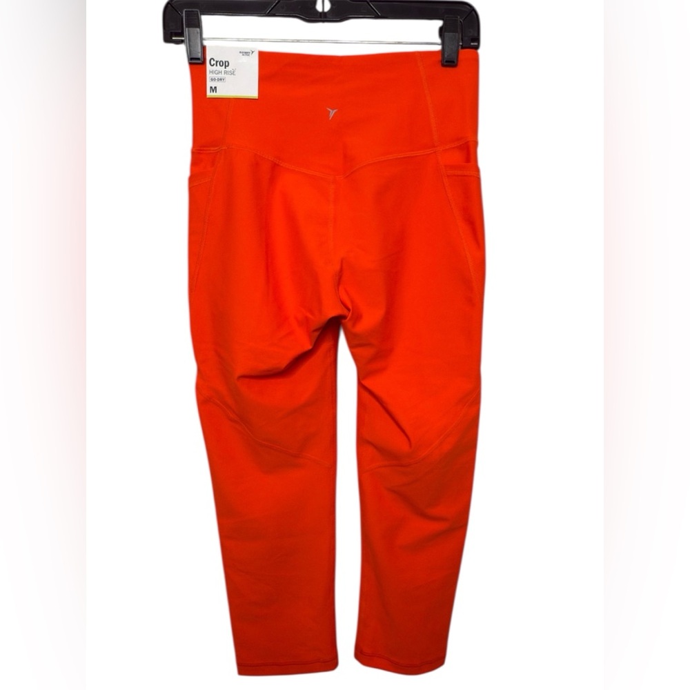 Old Navy Orange High Rise Powersoft Go Dry Cropped Pants Medium - Picture 2 of 6